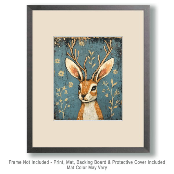 Folk Art Jackalope Print