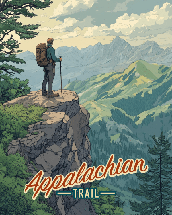 Vintage Mountain Overlook - Appalachia Souvenir