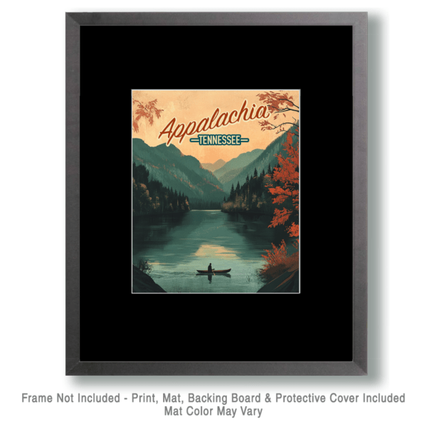 Vintage Appalachia Canoe Poster