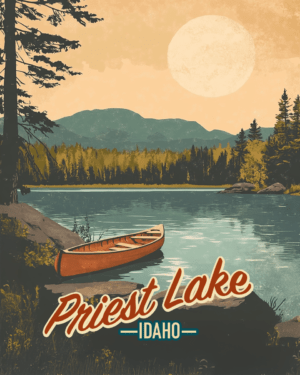 Priest Lake Canoe - Idaho Souvenir