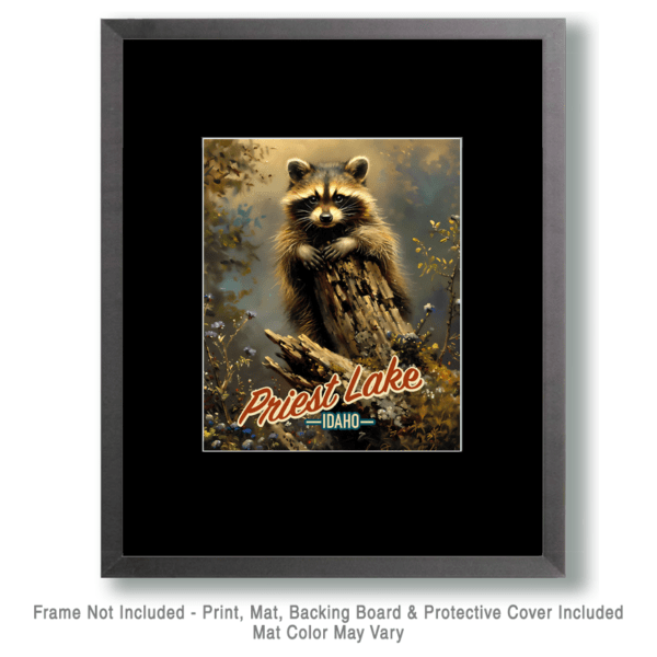 Priest Lake Raccoon - Idaho Souvenir Art