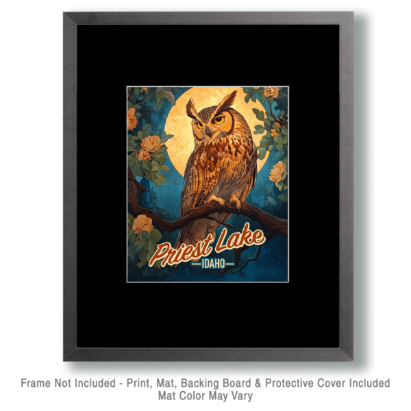 Priest Lake Midnight Owl - Idaho Souvenir Art