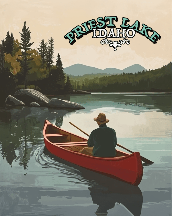 Priest Lake Canoeing - Idaho Souvenir