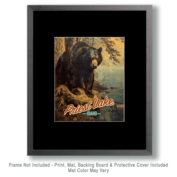 Priest Lake Vintage Bear Art