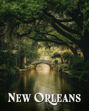 Evening Bridge - New Orleans Souvenir Art Print Collection