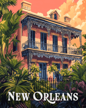 Creole Style Home - New Orleans Souvenir Art Print Collection