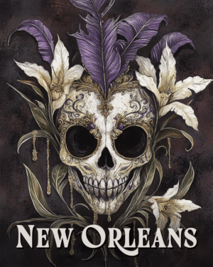 Mardi Gras Voodoo Skull - New Orleans Souvenir Art Print Collection