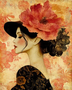 Flower Hat - Vintage Art