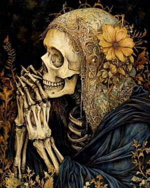 Praying Skeleton - Vintage Art