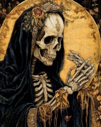 Full Moon Skeleton - Vintage Art