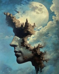 Head in the Clouds - Vintage Art