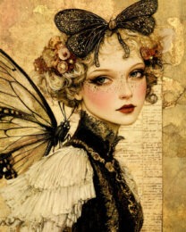 Butterfly Lady - Vintage Art