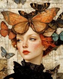 Butterfly Head - Vintage Art