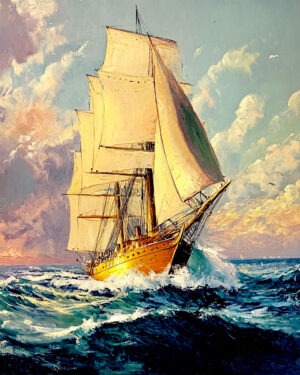 Tall Ship - Vintage Art