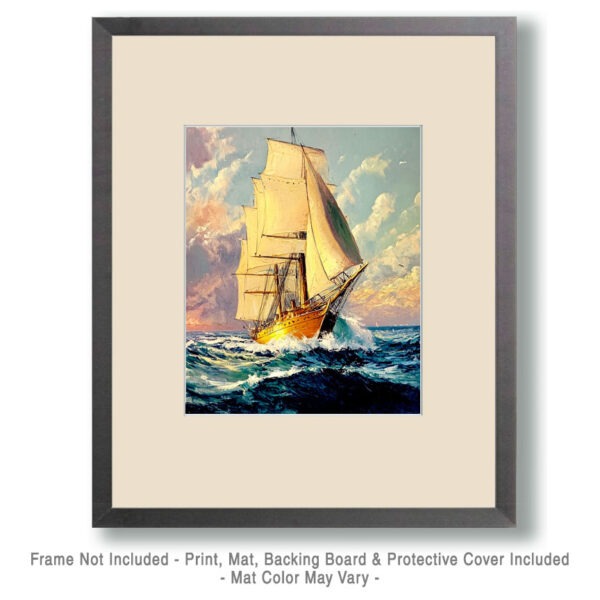 Tall Ship - Vintage Art