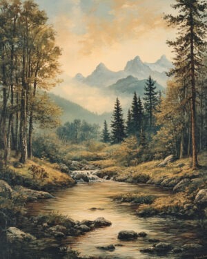 Antique Landscape - Vintage Art