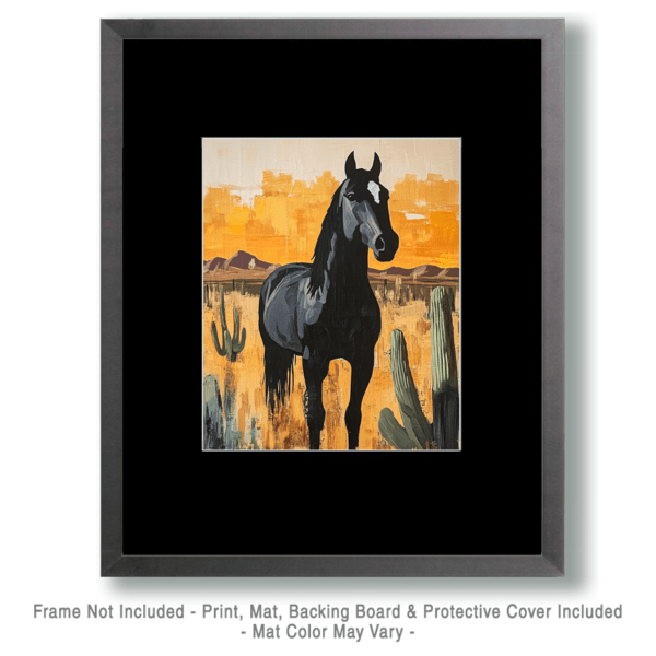 Black Horse Desert - Southwestern Wall Art Prints