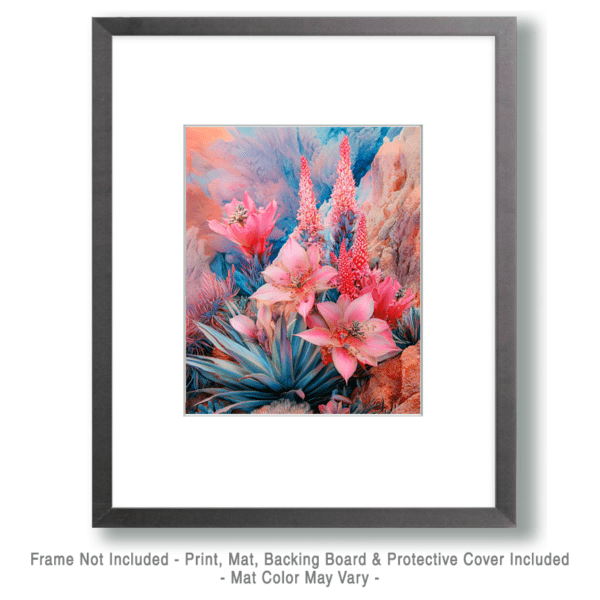 Pink Floral Hillside - Southwestern Wall Art