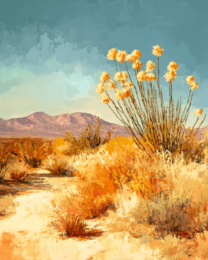 Sunny Day Desert Landscape - Southwestern Wall Art Prints