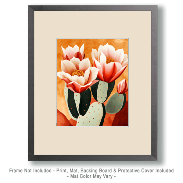 Mid-Century Modern Prickly Pear - Southwestern Wall Art