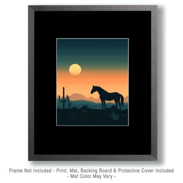 Wild Horse Sunset - Southwestern Wall Art