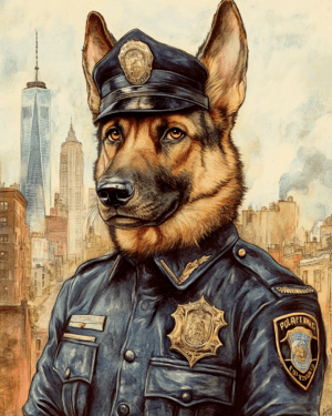 German Shepard Policeman