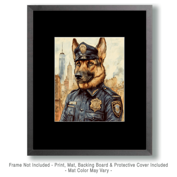 German Shepard Policeman Art