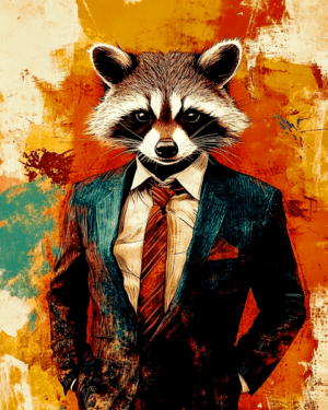 Raccoon in Suit