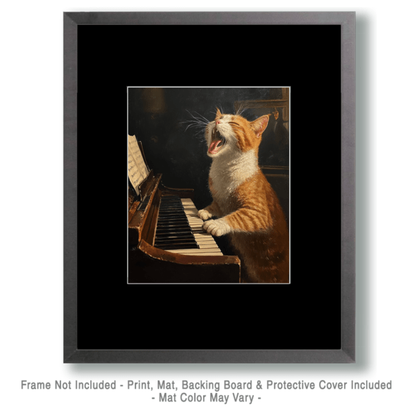 Cat on Piano Art