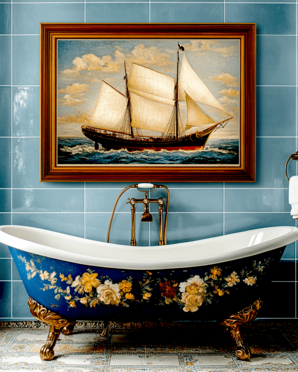 Bathtub and Ship Artwork