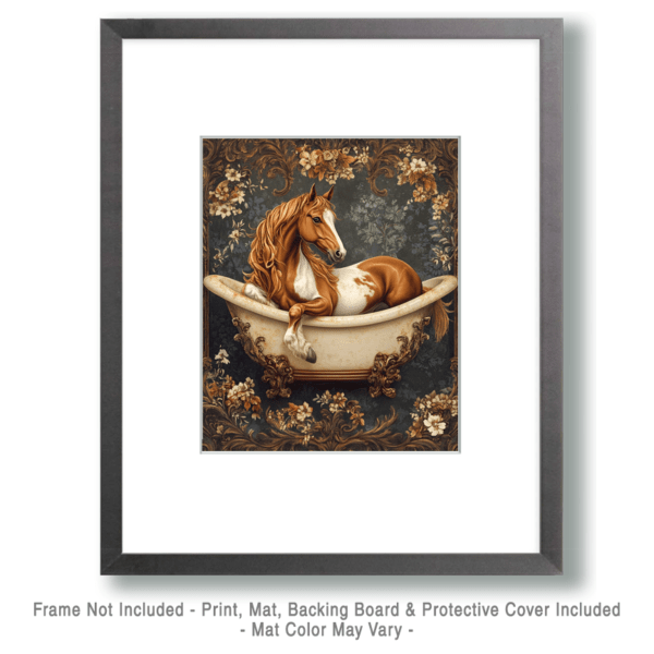 Horse in Bathtub Art