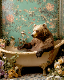 Grizzly Bear in Bathtub