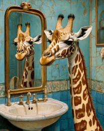 Giraffe in Mirror