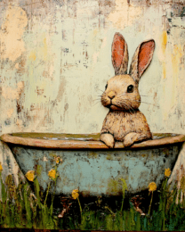 Bunny Rabbit in Bathtub