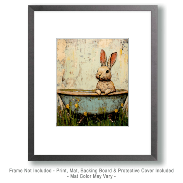 Bunny Rabbit in Bathtub Art