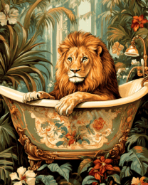 Lion in Victorian Bathtub