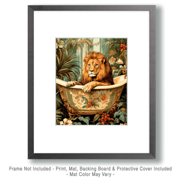 Lion in Victorian Bathtub Art