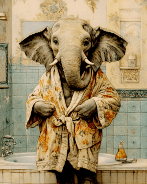 Elephant Ready for Bath