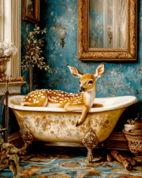 Fawn in Bathtub