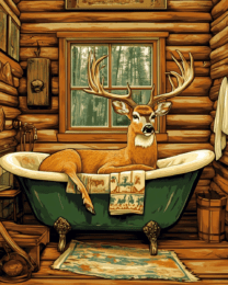 Buck Deer in Bathtub