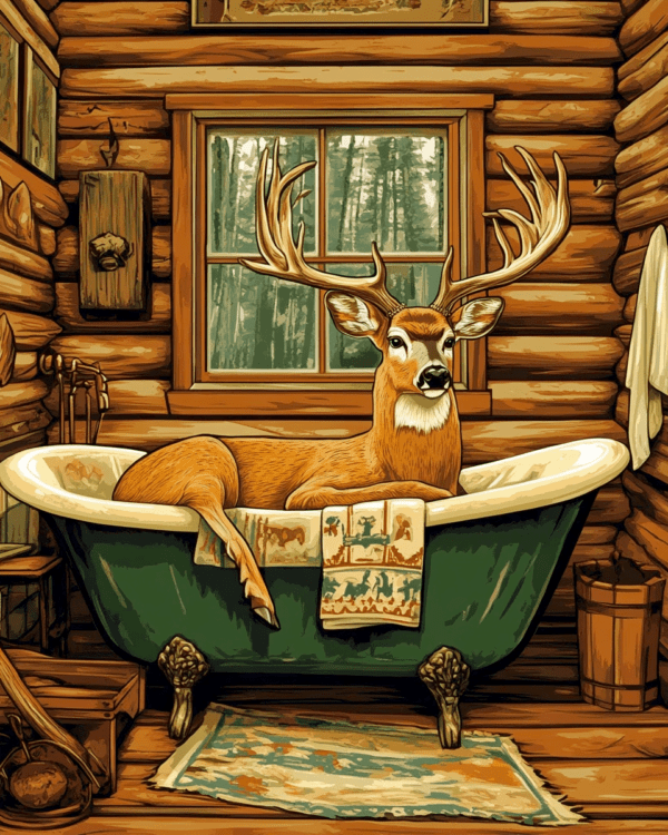 Buck Deer in Bathtub