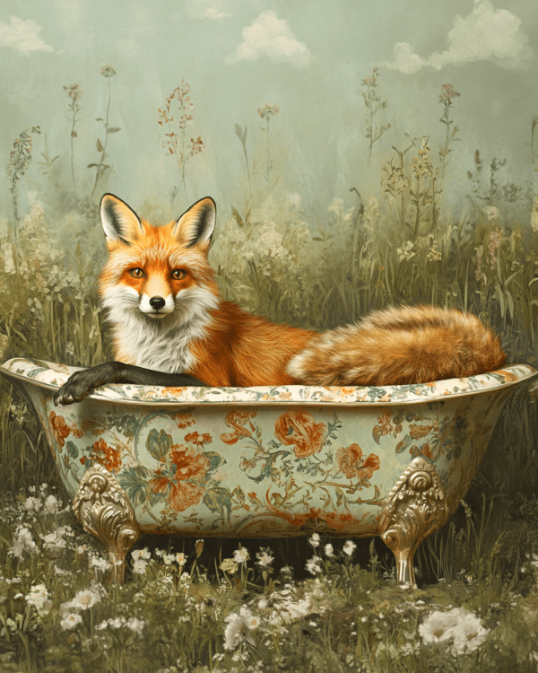 Fox in Bathtub