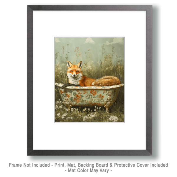 Fox in Bathtub Art