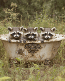 Raccoons in Bathtub