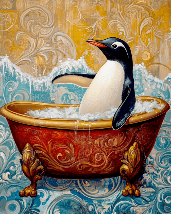 Penguin in Bathtub