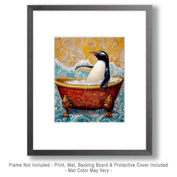 Penguin in Bathtub Art