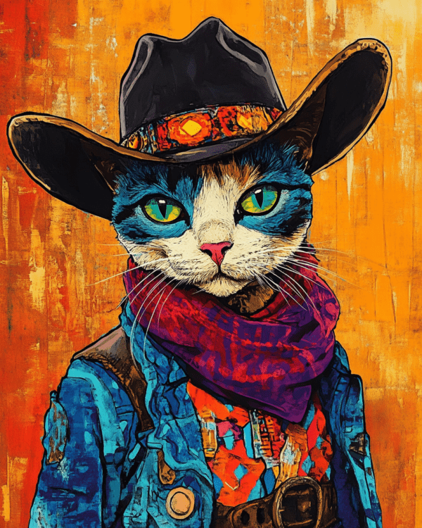 Pop Art Cowgirl Cat