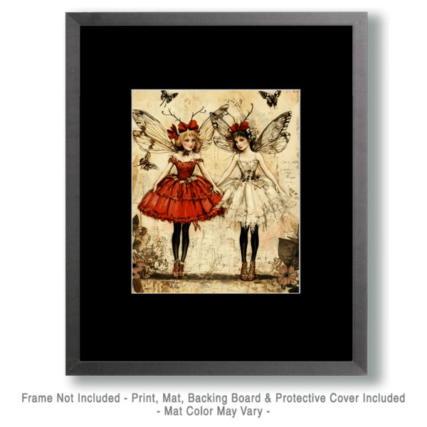 Vintage Fairy Pair Art