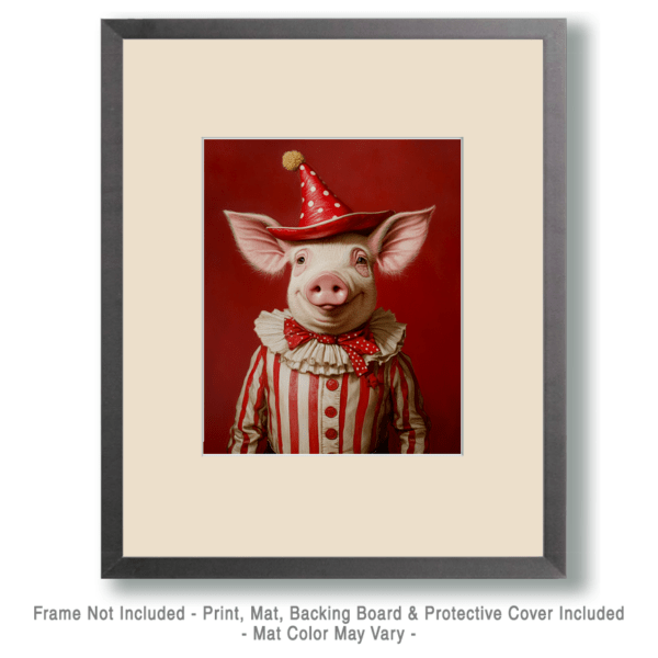 Red Pig Clown Art