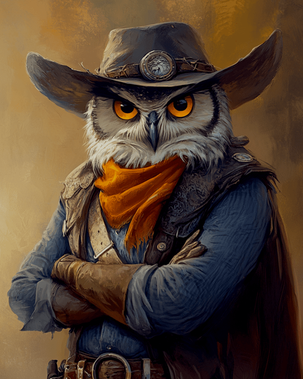 Owl Cowboy Ranch Hand